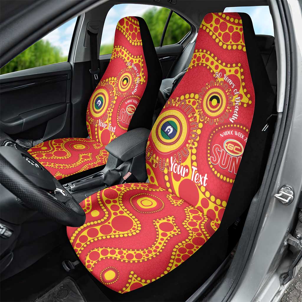 Suns NAIDOC Week 2026 Personalised Car Seat Cover 50 Years of Deadly Aboriginal Art