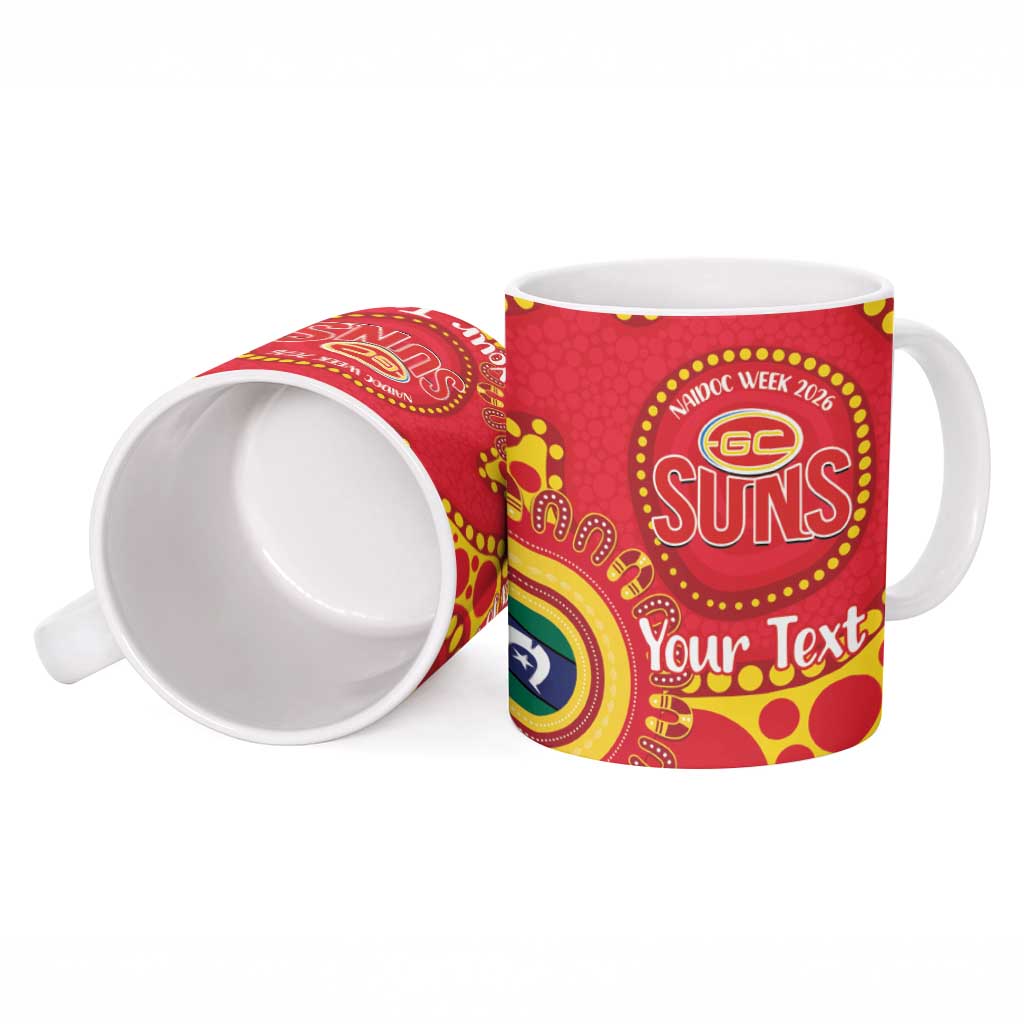 Suns NAIDOC Week 2026 Personalised Ceramic Mug 50 Years of Deadly Aboriginal Art