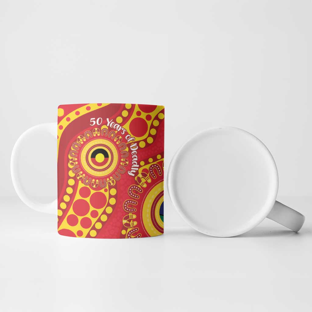 Suns NAIDOC Week 2026 Personalised Ceramic Mug 50 Years of Deadly Aboriginal Art