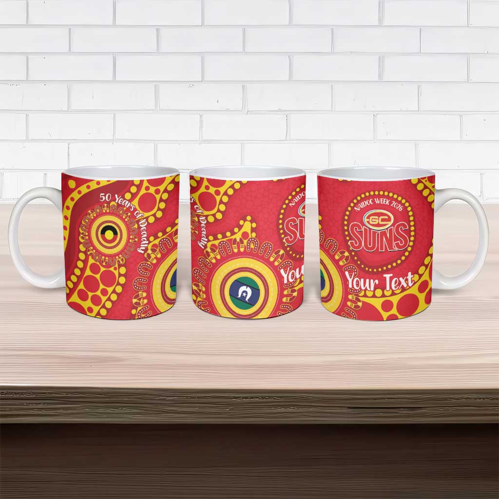 Suns NAIDOC Week 2026 Personalised Ceramic Mug 50 Years of Deadly Aboriginal Art