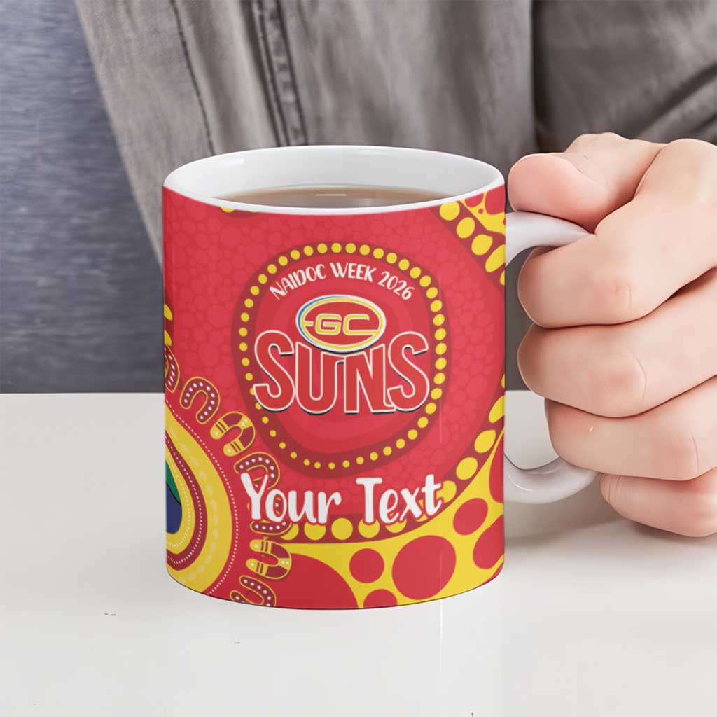 Suns NAIDOC Week 2026 Personalised Ceramic Mug 50 Years of Deadly Aboriginal Art