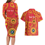Suns NAIDOC Week 2026 Personalised Couples Matching Long Sleeve Bodycon Dress and Hawaiian Shirt 50 Years of Deadly Aboriginal Art