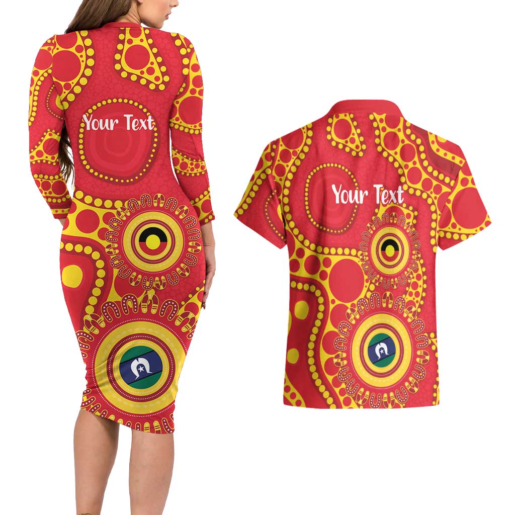Suns NAIDOC Week 2026 Personalised Couples Matching Long Sleeve Bodycon Dress and Hawaiian Shirt 50 Years of Deadly Aboriginal Art
