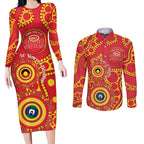 Suns NAIDOC Week 2026 Personalised Couples Matching Long Sleeve Bodycon Dress and Long Sleeve Button Shirt 50 Years of Deadly Aboriginal Art