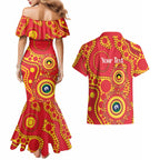 Suns NAIDOC Week 2026 Personalised Couples Matching Mermaid Dress and Hawaiian Shirt 50 Years of Deadly Aboriginal Art