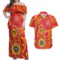 Suns NAIDOC Week 2026 Personalised Couples Matching Off Shoulder Maxi Dress and Hawaiian Shirt 50 Years of Deadly Aboriginal Art