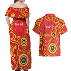 Suns NAIDOC Week 2026 Personalised Couples Matching Off Shoulder Maxi Dress and Hawaiian Shirt 50 Years of Deadly Aboriginal Art