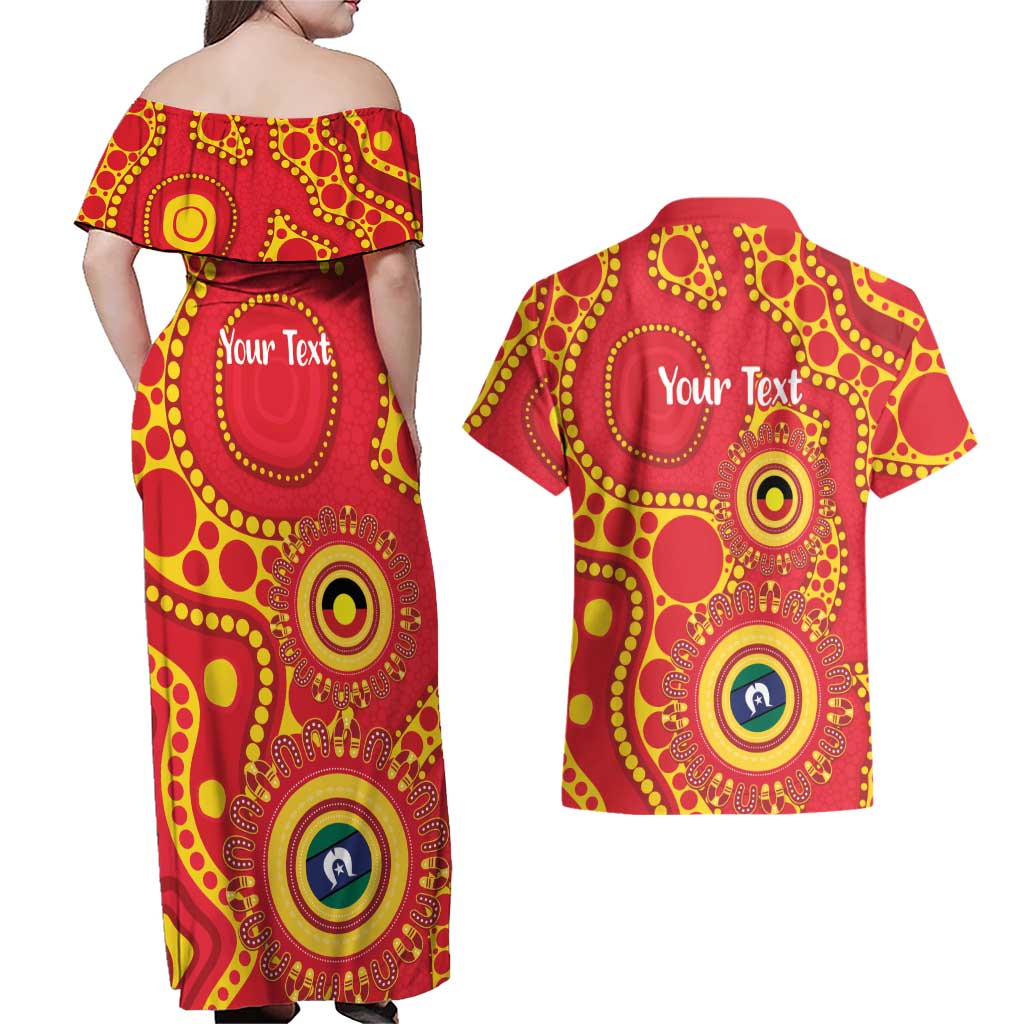 Suns NAIDOC Week 2026 Personalised Couples Matching Off Shoulder Maxi Dress and Hawaiian Shirt 50 Years of Deadly Aboriginal Art