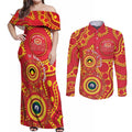 Suns NAIDOC Week 2026 Personalised Couples Matching Off Shoulder Maxi Dress and Long Sleeve Button Shirt 50 Years of Deadly Aboriginal Art