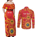 Suns NAIDOC Week 2026 Personalised Couples Matching Off Shoulder Maxi Dress and Long Sleeve Button Shirt 50 Years of Deadly Aboriginal Art