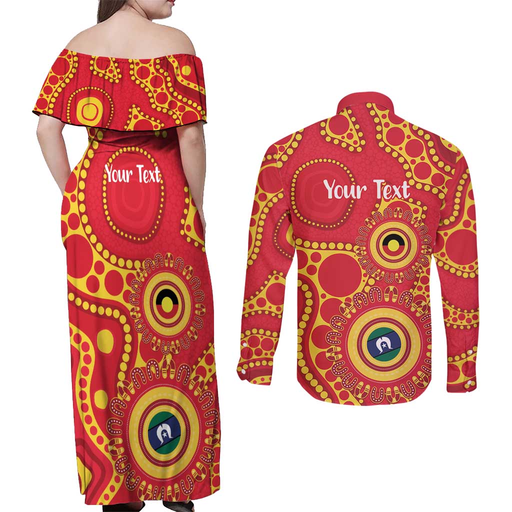 Suns NAIDOC Week 2026 Personalised Couples Matching Off Shoulder Maxi Dress and Long Sleeve Button Shirt 50 Years of Deadly Aboriginal Art