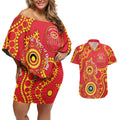 Suns NAIDOC Week 2026 Personalised Couples Matching Off Shoulder Short Dress and Hawaiian Shirt 50 Years of Deadly Aboriginal Art