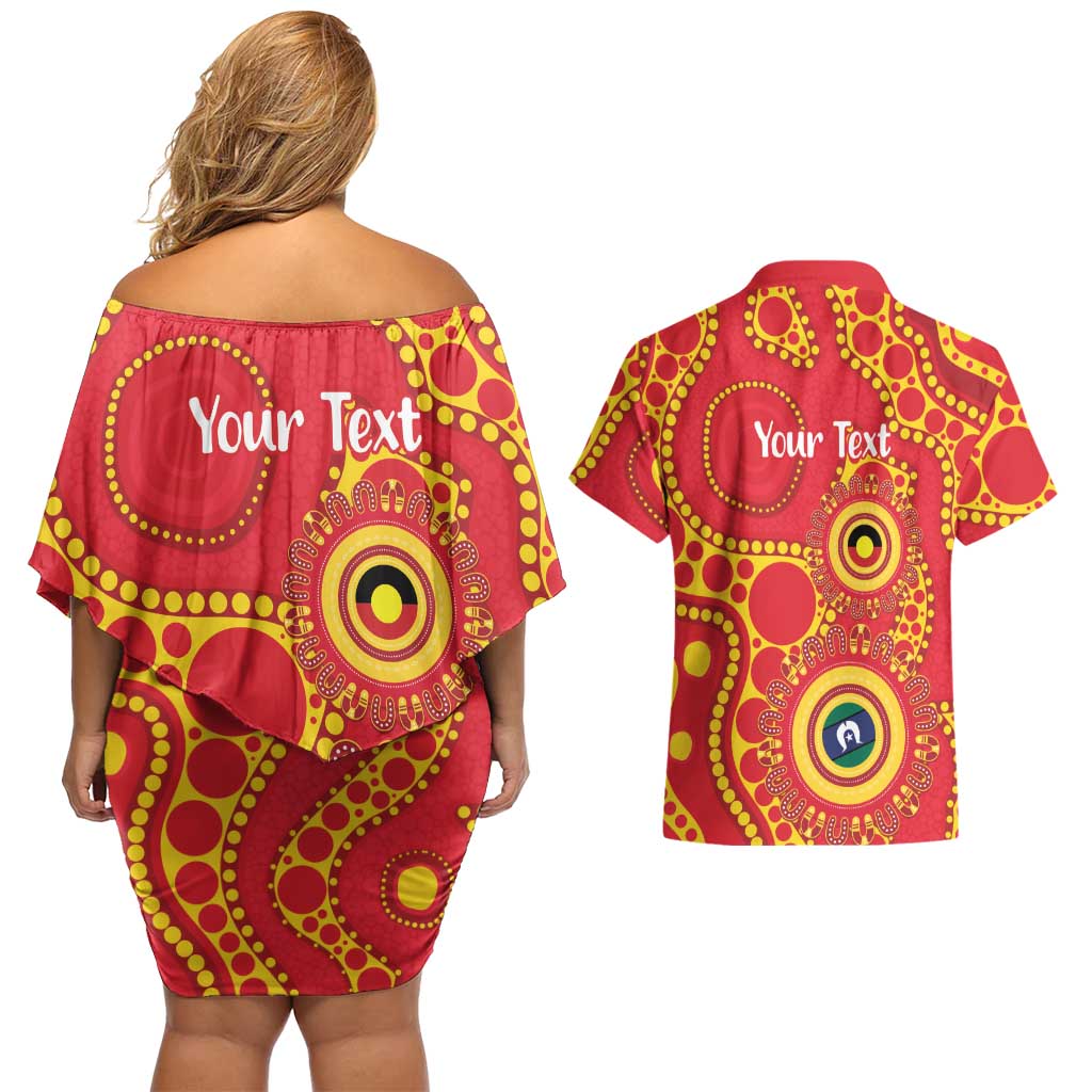 Suns NAIDOC Week 2026 Personalised Couples Matching Off Shoulder Short Dress and Hawaiian Shirt 50 Years of Deadly Aboriginal Art