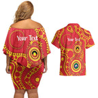 Suns NAIDOC Week 2026 Personalised Couples Matching Off Shoulder Short Dress and Hawaiian Shirt 50 Years of Deadly Aboriginal Art