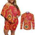 Suns NAIDOC Week 2026 Personalised Couples Matching Off Shoulder Short Dress and Long Sleeve Button Shirt 50 Years of Deadly Aboriginal Art