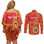 Suns NAIDOC Week 2026 Personalised Couples Matching Off Shoulder Short Dress and Long Sleeve Button Shirt 50 Years of Deadly Aboriginal Art