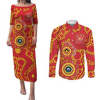 Suns NAIDOC Week 2026 Personalised Couples Matching Puletasi and Long Sleeve Button Shirt 50 Years of Deadly Aboriginal Art