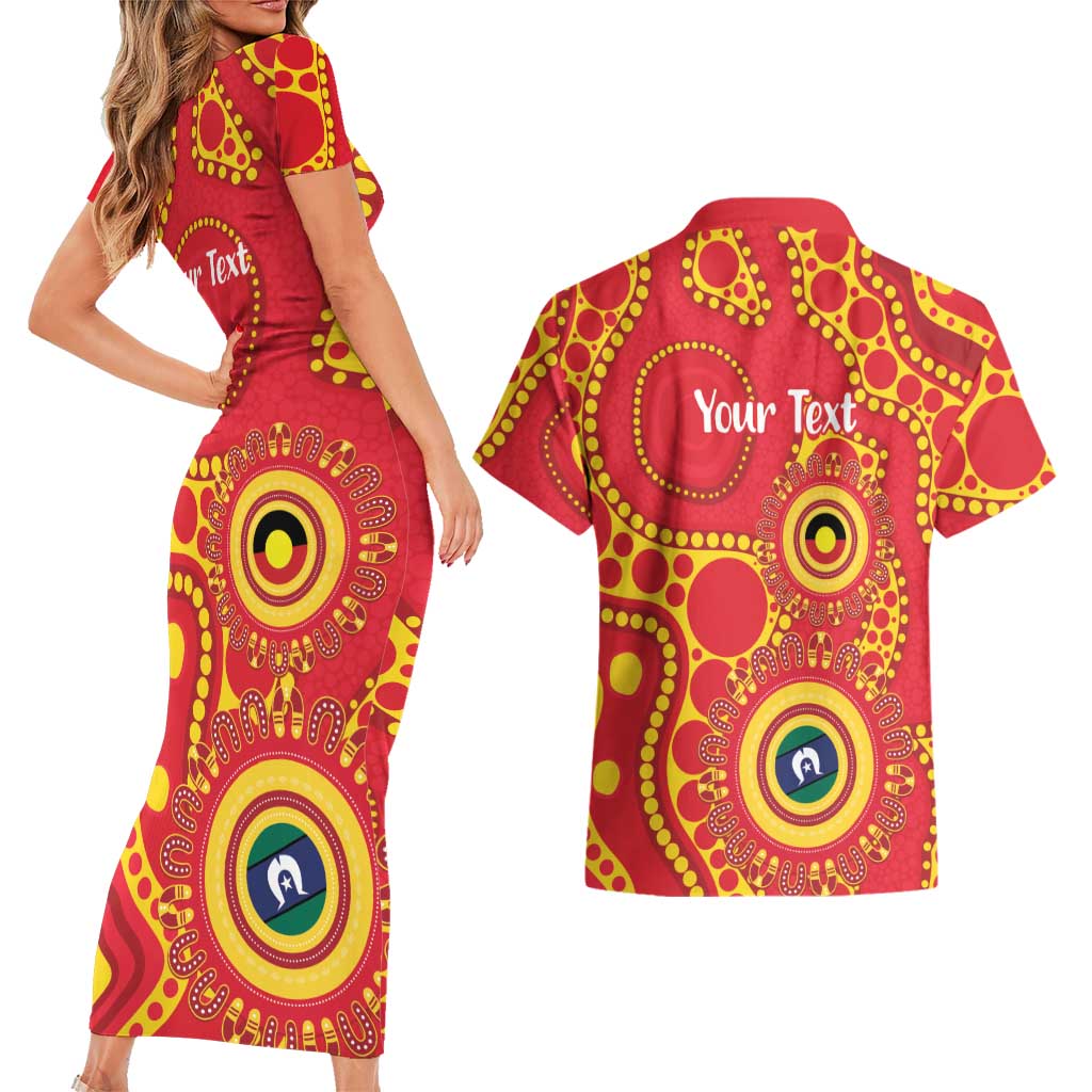 Suns NAIDOC Week 2026 Personalised Couples Matching Short Sleeve Bodycon Dress and Hawaiian Shirt 50 Years of Deadly Aboriginal Art