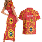 Suns NAIDOC Week 2026 Personalised Couples Matching Short Sleeve Bodycon Dress and Hawaiian Shirt 50 Years of Deadly Aboriginal Art