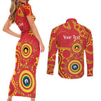 Suns NAIDOC Week 2026 Personalised Couples Matching Short Sleeve Bodycon Dress and Long Sleeve Button Shirt 50 Years of Deadly Aboriginal Art