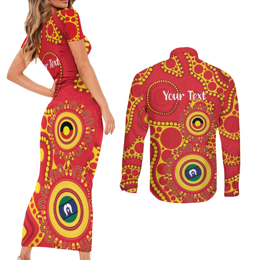 Suns NAIDOC Week 2026 Personalised Couples Matching Short Sleeve Bodycon Dress and Long Sleeve Button Shirt 50 Years of Deadly Aboriginal Art