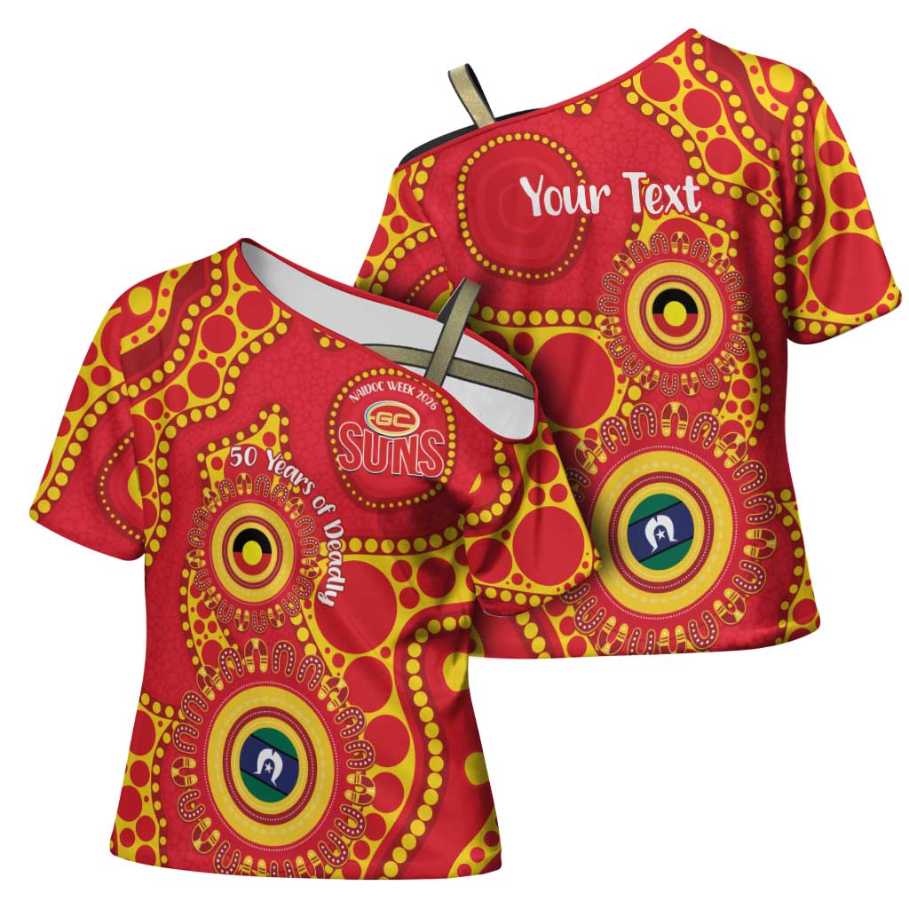 Suns NAIDOC Week 2026 Personalised Cross Shoulder Shirt 50 Years of Deadly Aboriginal Art