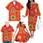 Suns NAIDOC Week 2026 Personalised Family Matching Off The Shoulder Long Sleeve Dress and Hawaiian Shirt 50 Years of Deadly Aboriginal Art