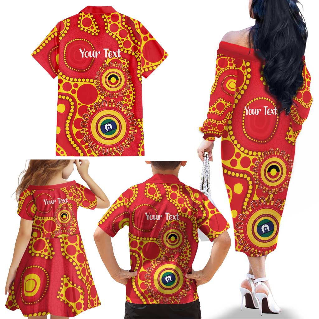Suns NAIDOC Week 2026 Personalised Family Matching Off The Shoulder Long Sleeve Dress and Hawaiian Shirt 50 Years of Deadly Aboriginal Art