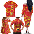 Suns NAIDOC Week 2026 Personalised Family Matching Off The Shoulder Long Sleeve Dress and Hawaiian Shirt 50 Years of Deadly Aboriginal Art