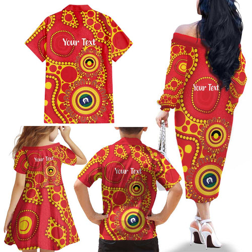 Suns NAIDOC Week 2026 Personalised Family Matching Off The Shoulder Long Sleeve Dress and Hawaiian Shirt 50 Years of Deadly Aboriginal Art