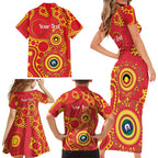 Suns NAIDOC Week 2026 Personalised Family Matching Short Sleeve Bodycon Dress and Hawaiian Shirt 50 Years of Deadly Aboriginal Art