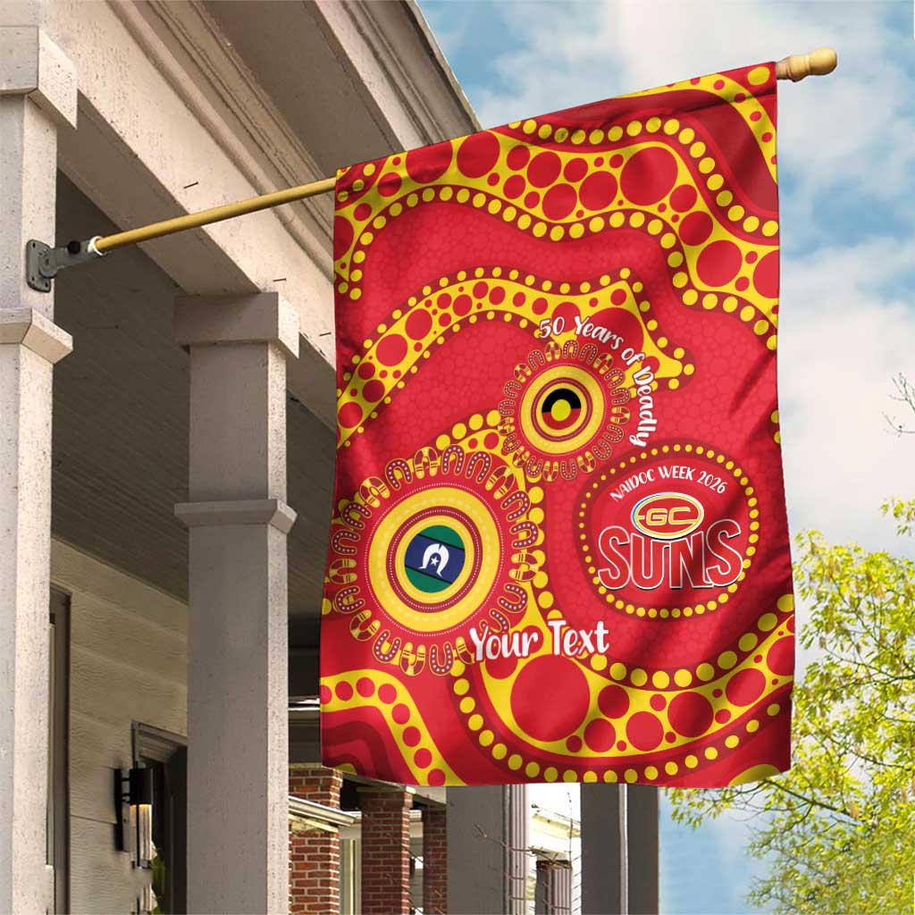 Suns NAIDOC Week 2026 Personalised Garden Flag 50 Years of Deadly Aboriginal Art