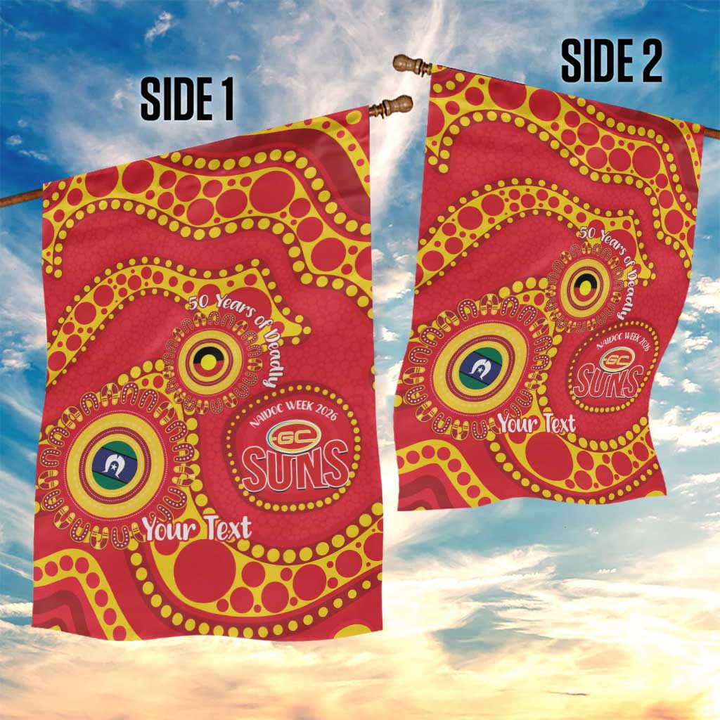 Suns NAIDOC Week 2026 Personalised Garden Flag 50 Years of Deadly Aboriginal Art