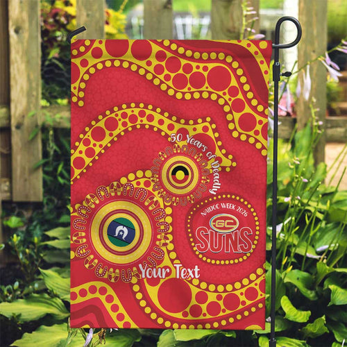 Suns NAIDOC Week 2026 Personalised Garden Flag 50 Years of Deadly Aboriginal Art