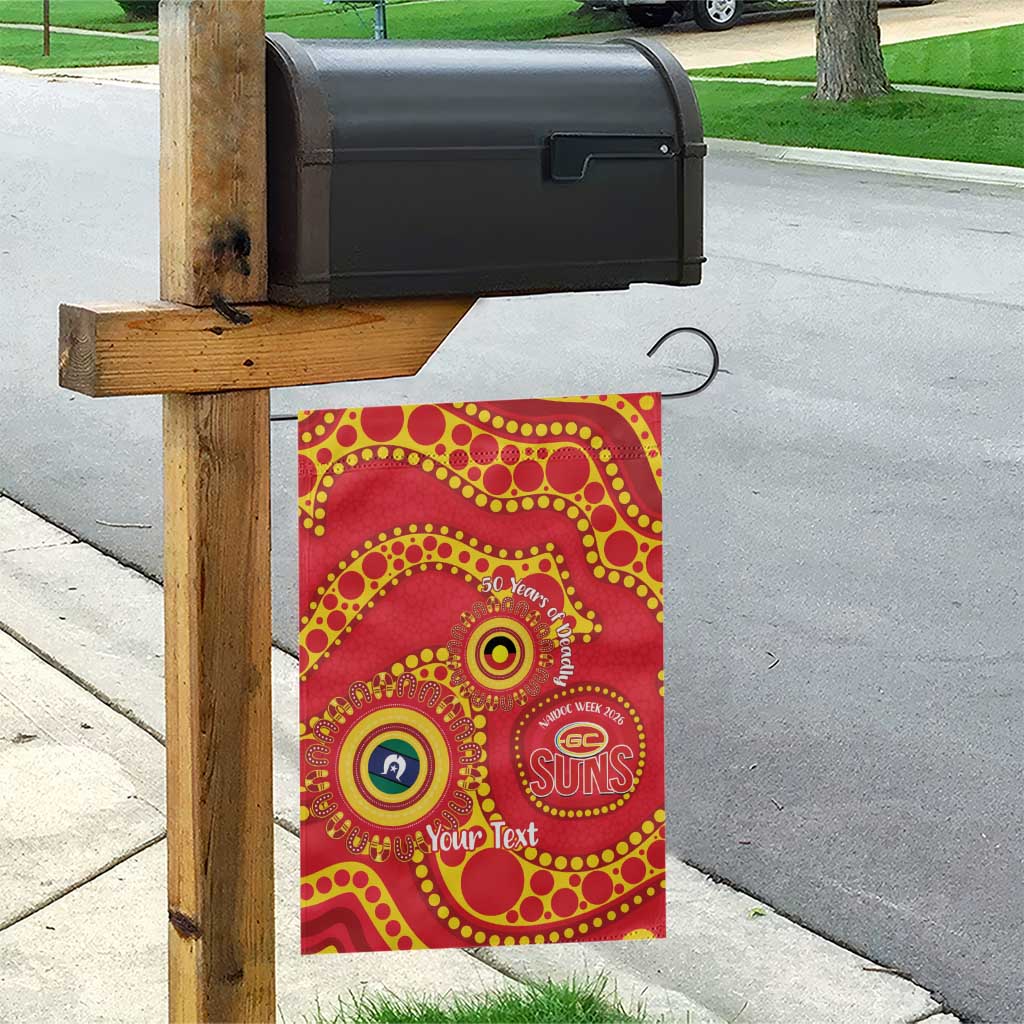 Suns NAIDOC Week 2026 Personalised Garden Flag 50 Years of Deadly Aboriginal Art