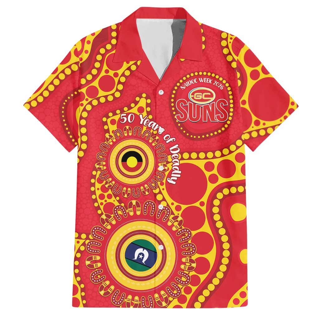 Suns NAIDOC Week 2026 Personalised Hawaiian Shirt 50 Years of Deadly Aboriginal Art