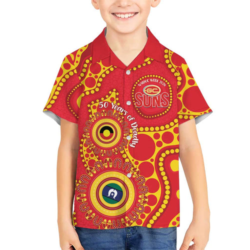 Suns NAIDOC Week 2026 Personalised Hawaiian Shirt 50 Years of Deadly Aboriginal Art
