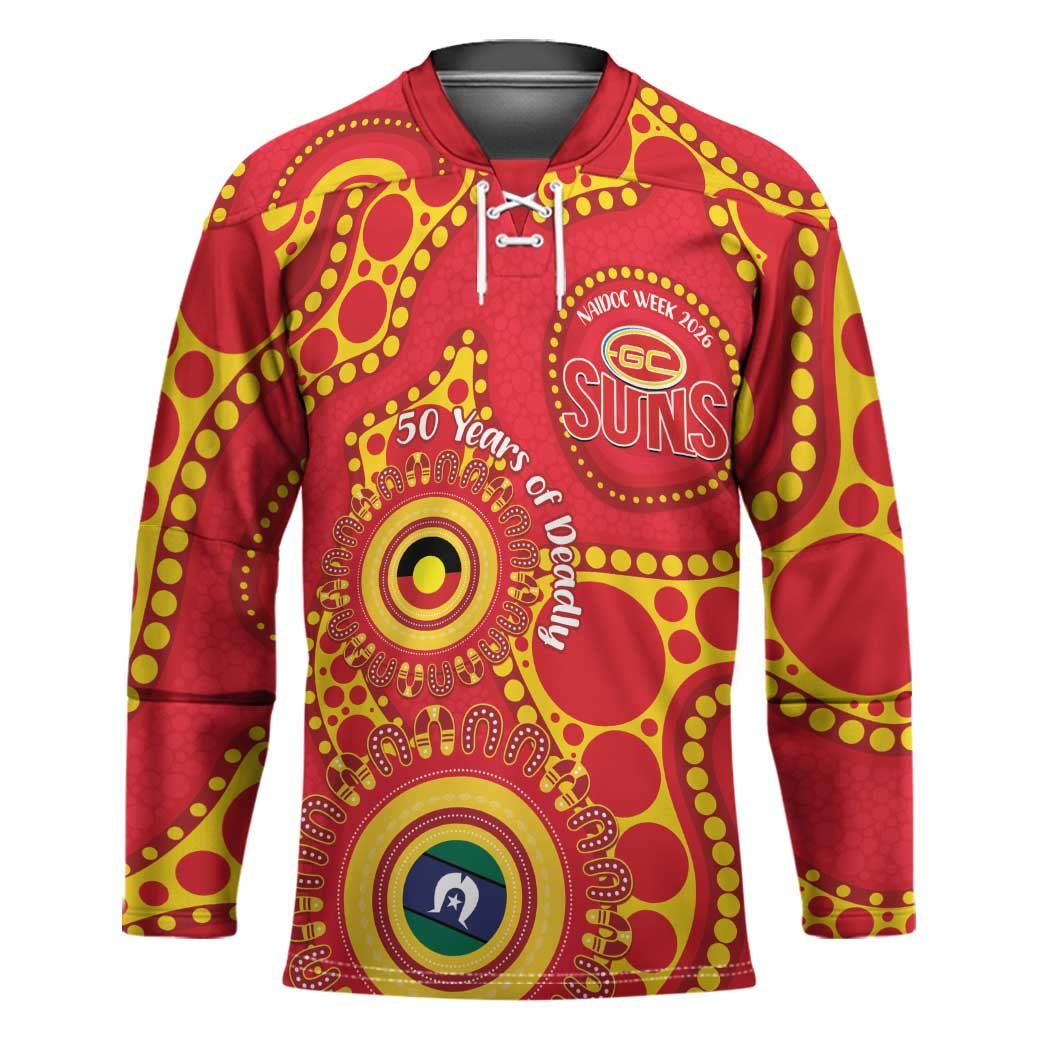 Suns NAIDOC Week 2026 Personalised Hockey Jersey 50 Years of Deadly Aboriginal Art