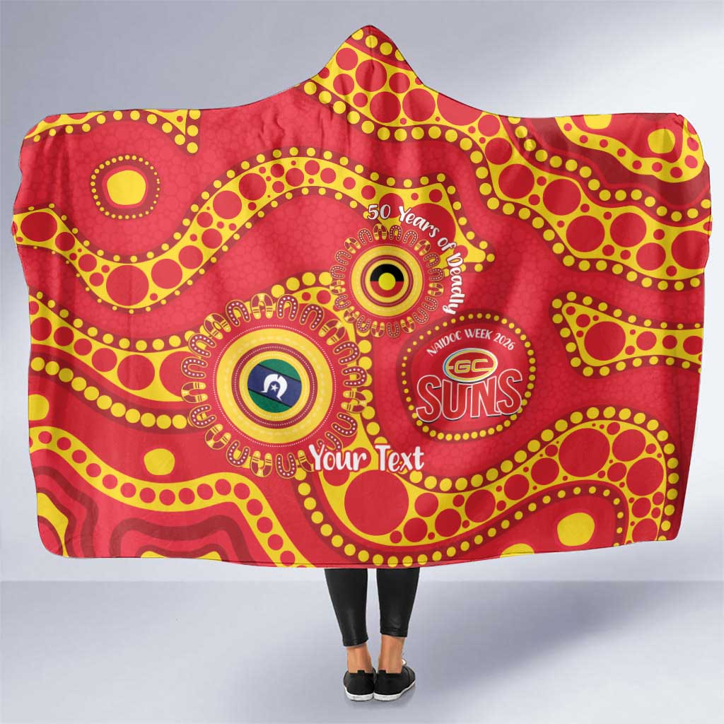 Suns NAIDOC Week 2026 Personalised Hooded Blanket 50 Years of Deadly Aboriginal Art