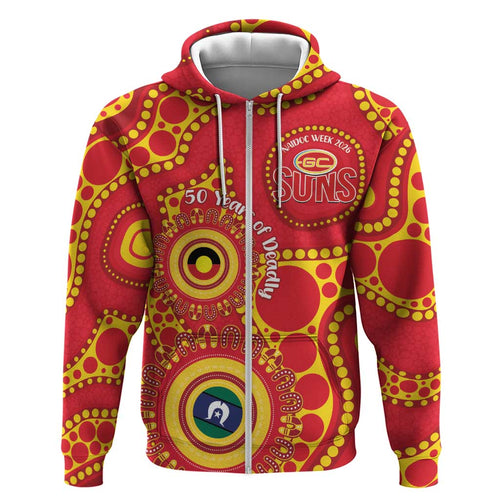 Suns NAIDOC Week 2026 Personalised Hoodie 50 Years of Deadly Aboriginal Art
