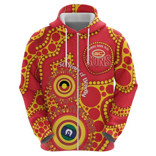 Suns NAIDOC Week 2026 Personalised Hoodie 50 Years of Deadly Aboriginal Art