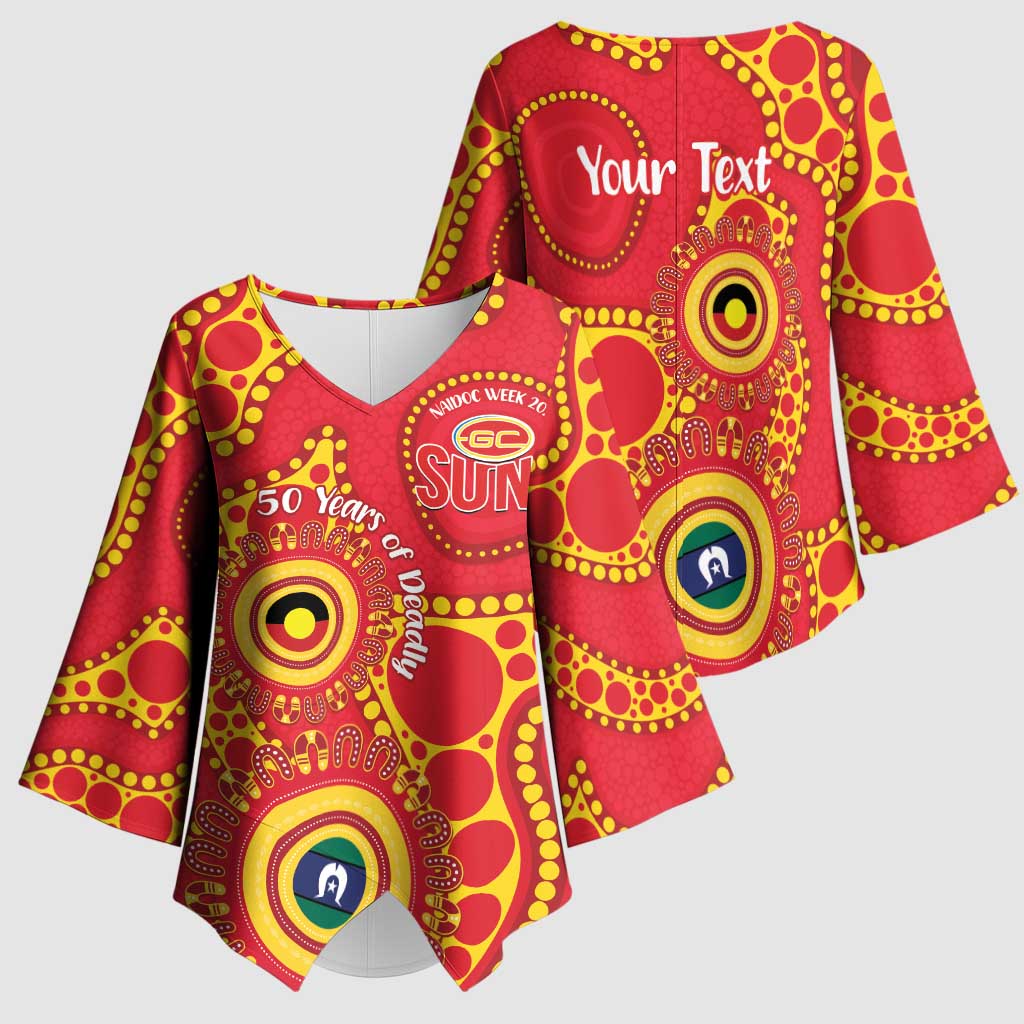 Suns NAIDOC Week 2026 Personalised Kimono Sleeve Blouse 50 Years of Deadly Aboriginal Art