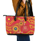 Suns NAIDOC Week 2026 Personalised Leather Tote Bag 50 Years of Deadly Aboriginal Art