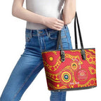 Suns NAIDOC Week 2026 Personalised Leather Tote Bag 50 Years of Deadly Aboriginal Art