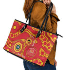 Suns NAIDOC Week 2026 Personalised Leather Tote Bag 50 Years of Deadly Aboriginal Art