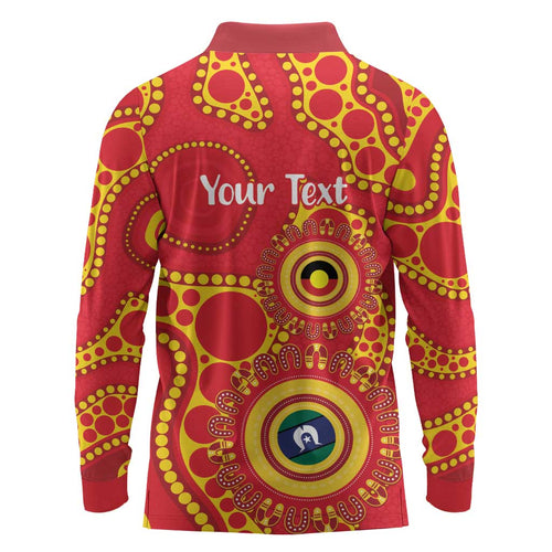 Suns NAIDOC Week 2026 Personalised Long Sleeve Polo Shirt 50 Years of Deadly Aboriginal Art