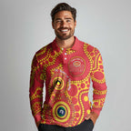 Suns NAIDOC Week 2026 Personalised Long Sleeve Polo Shirt 50 Years of Deadly Aboriginal Art