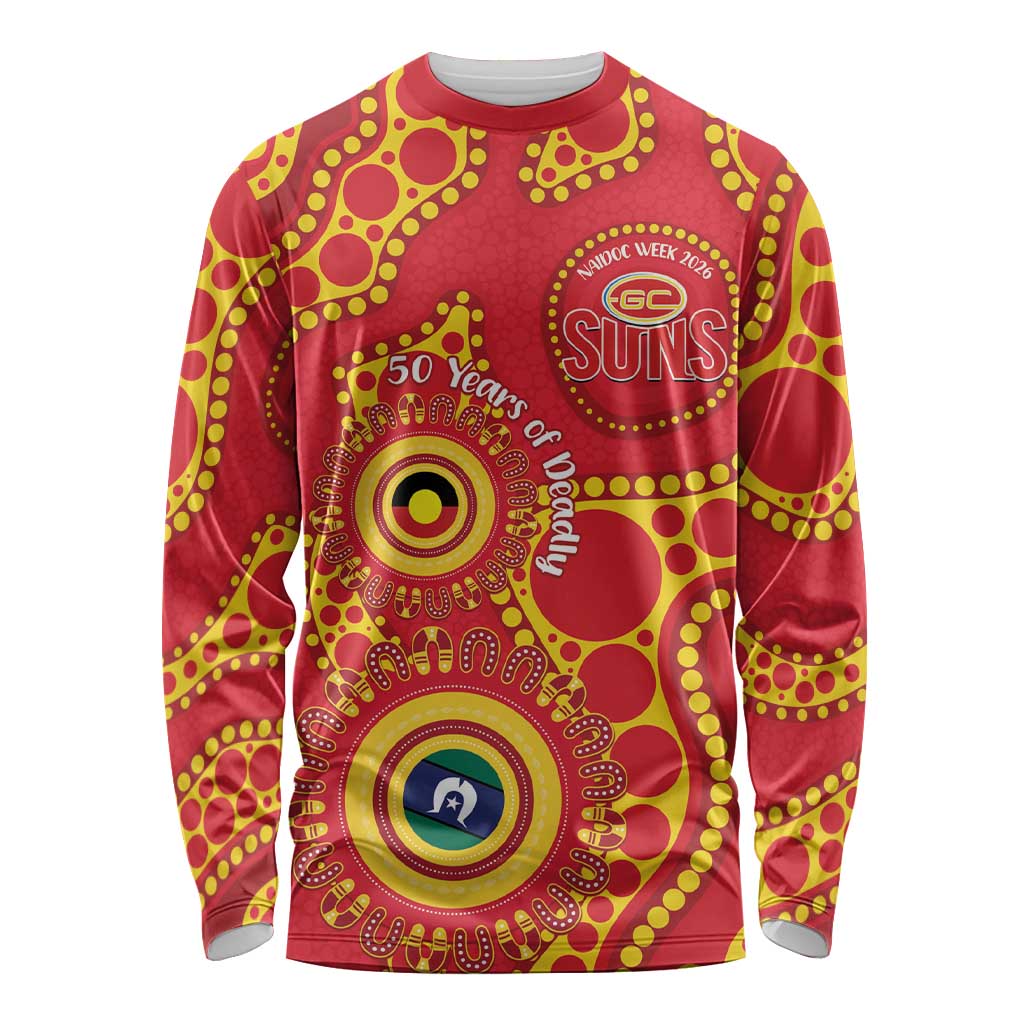 Suns NAIDOC Week 2026 Personalised Long Sleeve Shirt 50 Years of Deadly Aboriginal Art