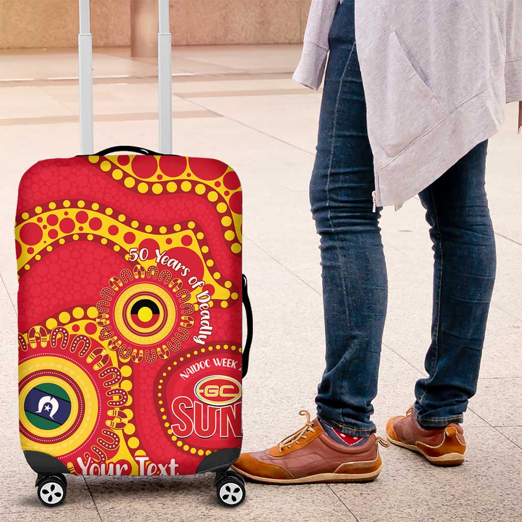 Suns NAIDOC Week 2026 Personalised Luggage Cover 50 Years of Deadly Aboriginal Art