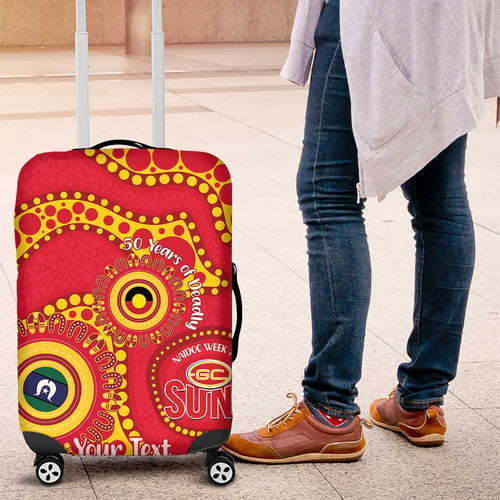 Suns NAIDOC Week 2026 Personalised Luggage Cover 50 Years of Deadly Aboriginal Art